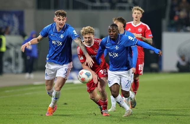23 01 2026 Soccer Season 2025 2026 2 Soccer Bundesliga 19 Matchday SV Darmstadt 98 SVD D98 Lilien 1 FC Nürnberg FCN Club Sportfoto Zink DaMa xdaxmax DFL regulations prohibit any use of photographs as image sequences and or quasi video only for editorial use Matej Maglica 5, SV Darmstadt 98 D98 SV98 Piet Scobel 39, 1 FC Nürnberg FCN Matondo Merveille Papela 21, SV Darmstadt 98 D98 SV98