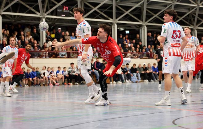 23 01 2026, Germany, Korntal Münchingen, Handball charity match, SG BBM Bietigheim vs Fivers WAT Margareten, Jonathan Fischer Bietigheim