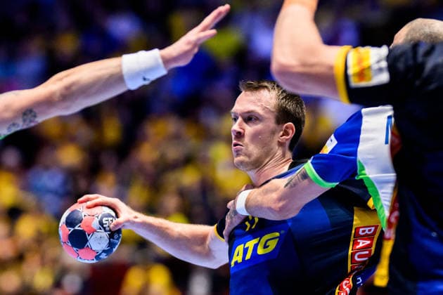 260123 Felix Claar of Sweden during the EHF European Handball Championship main round match between Slovenia and Sweden on January 23, 2026 in Malmö Photo Petter Arvidson BILDBYRAN kod PA PA1136 handball handball handballs em 2026 sverige sweden slovenia slovenien ehf european handball championship bbeng  Copyright: PETTERxARVIDSON BB260123PA161