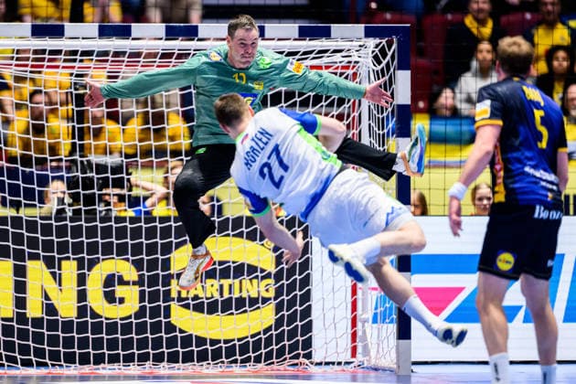 260123 Goalkeeper Andreas Palicka of Sweden during the EHF European Handball Championship main round match between Slovenia and Sweden on January 23, 2026 in Malmö Photo Petter Arvidson BILDBYRAN kod PA PA1136 handball handball handball handballs em 2026 sverige sweden slovenia slovenien ehf european handball championship bbeng  Copyright: PETTERxARVIDSON BB260123PA204