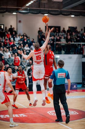 BB 2BL SBB Baskets Rheinstars Koeln Michael Hughes II SBB Baskets , Bjoern Rohwer Rheinstars Koeln during the 2025 2026 season in the 2 Barmer Basketball Bundesliga Pro A on matchday 19 SBB Baskets and Rheinstars Koeln at the Wolfgang Lakenmacher Halle on January 23, 2026 in Magdeburg, Saxony-Anhalt, Germany