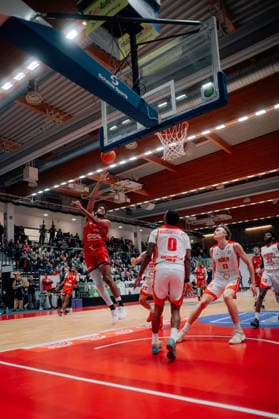 BB 2BL SBB Baskets Rheinstars Koeln Alieu Ceesay SBB Baskets during the 2025 2026 season in the 2 Barmer Basketball Bundesliga Pro A on matchday 19 SBB Baskets and Rheinstars Koeln at the Wolfgang Lakenmacher Halle on January 23, 2026 in Magdeburg, Saxony Anhalt, Germany