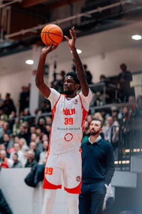 BB 2BL SBB Baskets Rheinstars Koeln Kenny Andre Calliste Keannou Baptiste Rheinstars Koeln during the 2025 2026 season in the 2 Barmer Basketball Bundesliga Pro A on matchday 19 SBB Baskets and Rheinstars Koeln at the Wolfgang Lakenmacher Halle on January 23, 2026 in Magdeburg, Sachsen Anhalt, Germany
