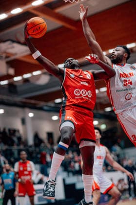 BB 2BL SBB Baskets Rheinstars Koeln Joshua Bonga SBB Baskets during the 2025 2026 season in the 2 Barmer Basketball Bundesliga Pro A on matchday 19 SBB Baskets and Rheinstars Koeln at the Wolfgang Lakenmacher Halle on January 23, 2026 in Magdeburg, Sachsen Anhalt, Germany