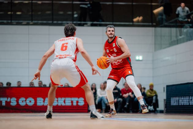 BB 2BL SBB Baskets Rheinstars Koeln Martin Bogdanov SBB Baskets , Jasper Guenther Rheinstars Koeln during the 2025 2026 season in the 2 Barmer Basketball Bundesliga Pro A on matchday 19 SBB Baskets and Rheinstars Koeln at the Wolfgang Lakenmacher Halle on January 23, 2026 in Magdeburg, Sachsen Anhalt, Germany