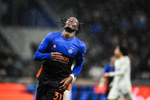 Yann Bisseck of Inter FC react during the Italian Serie A football match between Inter FC and Pisa Sporting Club on January 23th, 2026 at Giuseppe Meazza San Siro Siro stadium in Milan, Italy. Photo Tiziano Ballabio  Copyright: xTizianoxBallabio IPAxSportx xipa-agency.netx xx IPA_70471381 IPA_Agency_IPA70471381