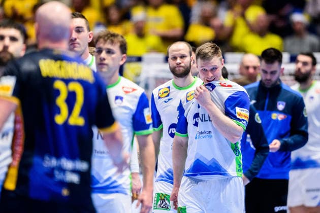 260123 Kristjan Horzen of Slovenia looks dejected after the EHF European Handball Championship main round match between Slovenia and Sweden on January 23, 2026 in Malmö Photo Petter Arvidson BILDBYRAN kod PA PA1136 handball handball handball handballs em 2026 sverige sweden slovenia slovenien ehf european handball championship bbeng depp  Copyright: PETTERxARVIDSON BB260123PA261