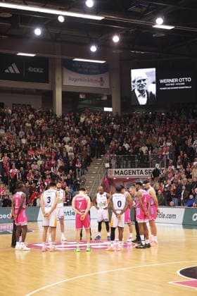Minutes silence for Werner Otto, Telekom Baskets Bonn vs Rostock Seawolves, easyCredit BBL, Matchday 17, Telekom Dome Bonn, 23 01 2026