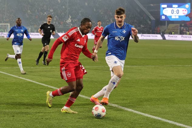 23 01 2026 Soccer Season 2025 2026 2 Soccer Bundesliga 19 Matchday SV Darmstadt 98 SVD D98 Lilien 1 FC Nürnberg FCN Club Sportfoto Zink DaMa xdaxmax DFL regulations prohibit any use of photographs as image sequences and or quasi video only for editorial use Mohamed Ali Zoma 23, 1 FC Nürnberg FCN Matej Maglica 5, SV Darmstadt 98 D98 SV98