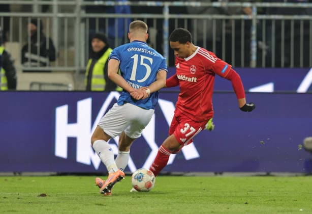 23 01 2026 Soccer Season 2025 2026 2 Soccer Bundesliga 19 Matchday SV Darmstadt 98 SVD D98 Lilien 1 FC Nürnberg FCN Club Sportfoto Zink DaMa xdaxmax DFL regulations prohibit any use of photographs as image sequences and or quasi video only for editorial use Fabian Nürnberger Nuernberger 15, SV Darmstadt 98 D98 SV98 Noah Maboulou 37, 1 FC Nürnberg FCN