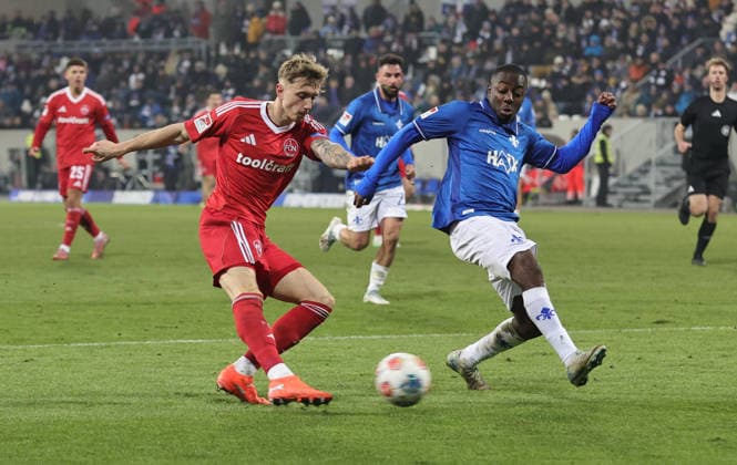 23 01 2026 Soccer Season 2025 2026 2 Soccer Bundesliga 19 Matchday SV Darmstadt 98 SVD D98 Lilien 1 FC Nürnberg FCN Club Sportfoto Zink DaMa xdaxmax DFL regulations prohibit any use of photographs as image sequences and or quasi video only for editorial use Tim Drexler 15, 1 FC Nürnberg FCN with shot on goal