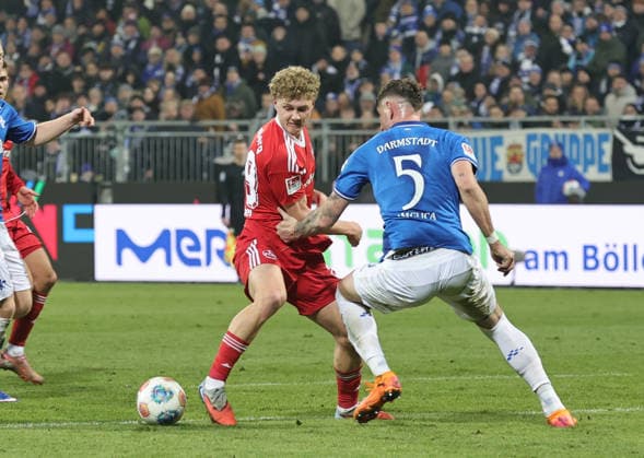 23 01 2026 Soccer Season 2025 2026 2 Soccer Bundesliga 19 Matchday SV Darmstadt 98 SVD D98 Lilien 1 FC Nürnberg FCN Club Sportfoto Zink DaMa xdaxmax DFL regulations prohibit any use of photographs as image sequences and or quasi video only for editorial use Piet Scobel 39, 1 FC Nürnberg FCN Matej Maglica 5, SV Darmstadt 98 D98 SV98