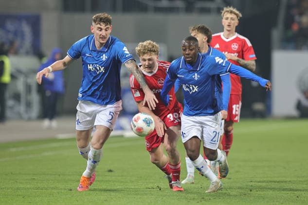 23 01 2026 Soccer Season 2025 2026 2 Soccer Bundesliga 19 Matchday SV Darmstadt 98 SVD D98 Lilien 1 FC Nürnberg FCN Club Sportfoto Zink DaMa xdaxmax DFL regulations prohibit any use of photographs as image sequences and or quasi video only for editorial use Matej Maglica 5, SV Darmstadt 98 D98 SV98 Piet Scobel 39, 1 FC Nürnberg FCN Matondo Merveille Papela 21, SV Darmstadt 98 D98 SV98
