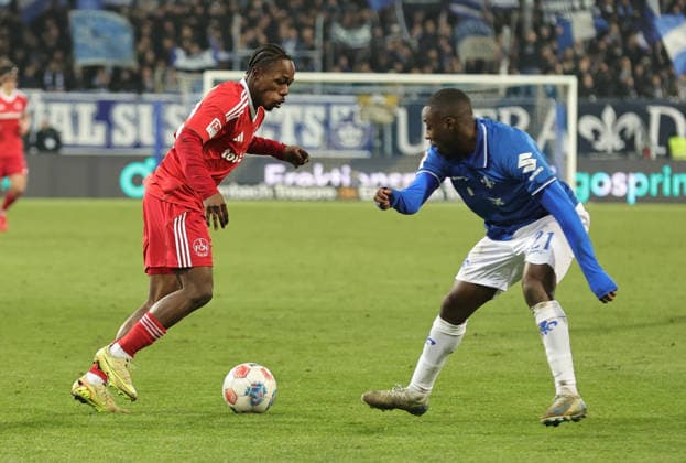 23 01 2026 Soccer Season 2025 2026 2 Soccer Bundesliga 19 Matchday SV Darmstadt 98 SVD D98 Lilien 1 FC Nürnberg FCN Club Sportfoto Zink DaMa xdaxmax DFL regulations prohibit any use of photographs as image sequences and or quasi video only for editorial use Mohamed Ali Zoma 23, 1 FC Nürnberg FCN Matondo Merveille Papela 21, SV Darmstadt 98 D98 SV98