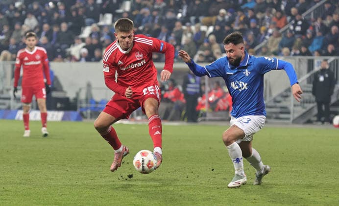 23 01 2026 Soccer Season 2025 2026 2 Soccer Bundesliga 19 Matchday SV Darmstadt 98 SVD D98 Lilien 1 FC Nürnberg FCN Club Sportfoto Zink DaMa xdaxmax DFL regulations prohibit any use of photographs as image sequences and or quasi video only for editorial use Finn Ole Becker 25, 1 FC Nürnberg FCN Marco Richter 23, SV Darmstadt 98 D98 SV98