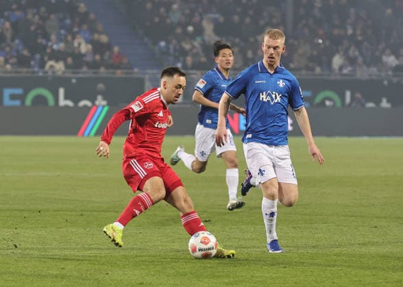 23 01 2026 Soccer Season 2025 2026 2 Soccer Bundesliga 19 Matchday SV Darmstadt 98 SVD D98 Lilien 1 FC Nürnberg FCN Club Sportfoto Zink DaMa xdaxmax DFL regulations prohibit any use of photographs as image sequences and or quasi video only for editorial use Julian Justvan 10, 1 FC Nürnberg FCN Kai Klefisch 17, SV Darmstadt 98 D98 SV98