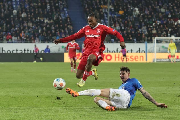 23 01 2026 Soccer Season 2025 2026 2 Soccer Bundesliga 19 Matchday SV Darmstadt 98 SVD D98 Lilien 1 FC Nürnberg FCN Club Sportfoto Zink DaMa xdaxmax DFL regulations prohibit any use of photographs as image sequences and or quasi video only for editorial use Mohamed Ali Zoma 23, 1 FC Nürnberg FCN Matej Maglica 5, SV Darmstadt 98 D98 SV98
