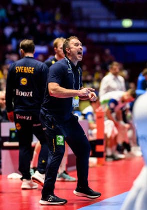 260123 Head coach Michael Apelgren of Sweden during the EHF European Handball Championship main round match between Slovenia and Sweden on January 23, 2026 in Malmö Photo Petter Arvidson BILDBYRAN kod PA PA1136 handball handball handball handballs em 2026 sverige sweden Slovenia slovenien ehf european handball championship bbeng  Copyright: PETTERxARVIDSON BB260123PA293
