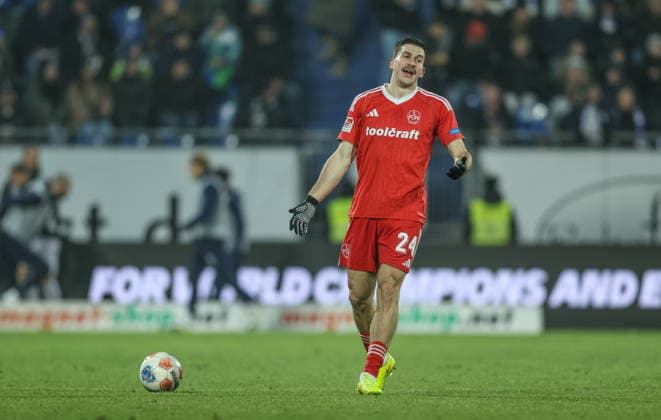 GER, Darmstadt, SV Darmstadt 98 vs 1 FC Nürnberg, 2 Bundesliga, Football, DFB, Season 2025 2026, Merck Stadion am Böllenfalltor, 19 Matchday in picture Disappointment and frustration at Luka Lochoshvili 1 FC Nürnberg 24 after the defeat against Darmstadt 98 DFB DFL REGULATIONS PROHIBIT ANY USE OF PHOTOGRAPHS AS IMAGE SEQUENCES AND OR QUASI VIDEO, 23 01 2026 Copyright: HMBxMedia HendrikxHamelau