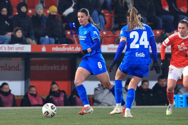 DEU, 2 BL, Frauen, 1 FC Union vs Bayer Leverkusen, 23 01 2026, Stadion Alte Foersterei, Berlin, DEU, 2 BL, Frauen, 1 FC Union vs Bayer Leverkusen, im Bild Piljic Katharina Bayer Leverkusen 6 DFL regulations prohibit any use of Photographs as image sequences and or quasi video nordphotoxGmbHx xEngler nph00076
