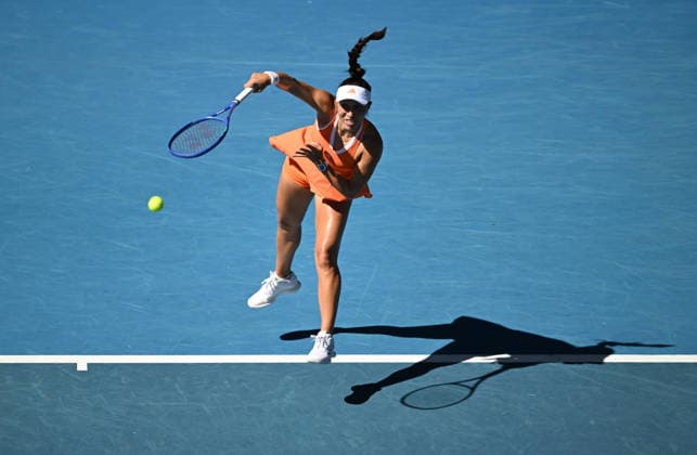 TENNIS AUSTRALIAN OPEN, Jessica Pegula of USA in action during the Women™s 3rd round match against Oksana Selekhmeteva of Russia on day 7 of the 2026 Australian Open tennis tournament at Melbourne Park in Melbourne, Saturday, January 24, 2026. ( NO ARCHIVING MELBOURNE VICTORIA AUSTRALIA  Copyright: xLUKASxCOCHx 20260124131370624959