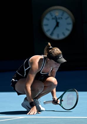 TENNIS AUSTRALIAN OPEN, Oksana Selekhmeteva of Russia reacts during the Women™s 3rd round match against Jessica Pegula of USA on day 7 of the 2026 Australian Open tennis tournament at Melbourne Park in Melbourne, Saturday, January 24, 2026. ( NO ARCHIVING MELBOURNE VICTORIA AUSTRALIA  Copyright: xLUKASxCOCHx 20260124110806806198