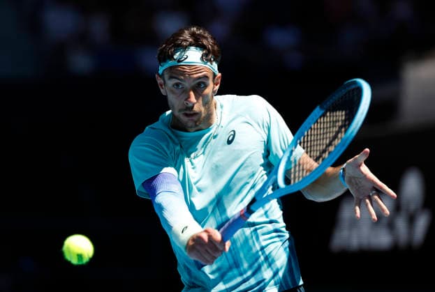 TENNIS AUSTRALIAN OPEN, Lorenzo Musetti of Italy in action during the Men™s 3rd round match against Tomas Machac of the Czech Republic on day 7 of the 2026 Australian Open tennis tournament at Melbourne Park in Melbourne, Saturday, January 24, 2026. ( NO ARCHIVING MELBOURNE VICTORIA AUSTRALIA  Copyright: xROBxPREZIOSOx 20260124120656690195