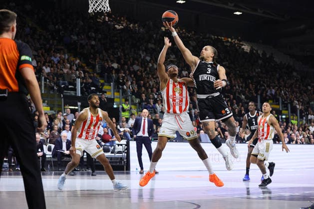 BASKET - Euroleague - Virtus Bologna vs Crvena Zvezda Meridianbet Belgrade 03 Carsen EDWARDS Virtus Bologna BASKETBALL - ITALIAN SERIE A Virtus Bologna vs Crvena Zvezda Stella Rossa Belgrade 23-01-2026 95 Chima Moneke Crvena Zvezda Stella Rossa Belgrade BASKETBALL - ITALIAN SERIE A Virtus Bologna vs Crvena Zvezda Stella Rossa Belgrade 23-01-2026 during Virtus Bologna vs Crvena Zvezda Meridianbet Belgrade, Basketball Euroleague match in Bologna, Italy, January 23 2026 Bologna Italy  Copyright: xIPAxSport ABACAx