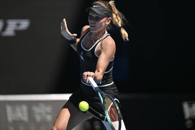 Australian Open 2026 MELBOURNE, AUSTRALIA - JANUARY 24: Oksana Selekhmeteva in action against Jessica Pegula of United States (not seen) in round 3 match at the Australian Open grand slam tennis tournament at Melbourne Park in Melbourne, Australia on January 24, 2026. Mark Avellino Anadolu Melbourne Australia. Editorial use only. Please get in touch for any other usage.  Copyright: x2026xAnadoluxMarkxAvellinox