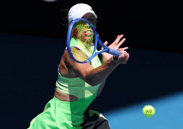 January 24, 2026, Melbourne, Victoria, Australia: MADISON KEYS of USA during the match against K. Pliskova of Czech Republic in the third round of Australian Open, Melbourne, Australia. Keys won 6:3, 6:3 Melbourne Australia - ZUMAc278 20260124_zsp_c278_011 Copyright: xMarcinxCholewinskix