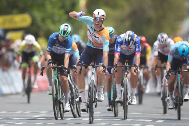 CYCLING TOUR DOWN UNDER, Ethan Vernon of NSN Cycling Team wins during stage 4, Brighton to Willunga Hill, 176km of the 2026 Men s Tour Down Under professional road bicycle race in Adelaide, Saturday, January 24, 2026. ( NO ARCHIVING, EDITORIAL USE ONLY ADELAIDE SOUTH AUSTRALIA AUSTRALIA  Copyright: xMATTxTURNERx 20260124153864629831