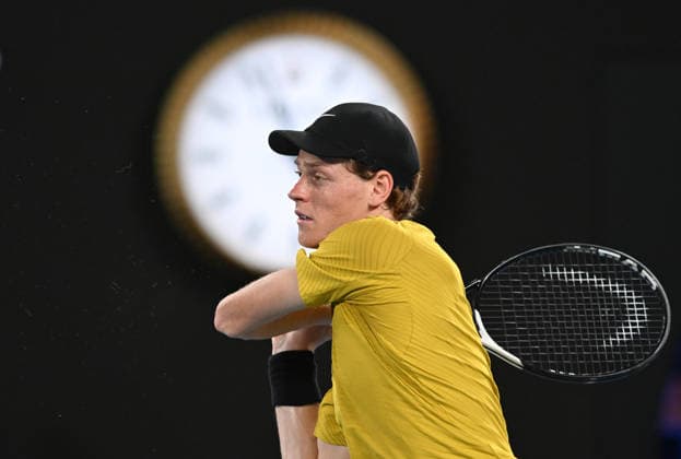 TENNIS AUSTRALIAN OPEN, Janik Sinner of Italy in action during the Men™s 3rd round match against Eliot Spizzirri of USA on day 7 of the 2026 Australian Open tennis tournament at Melbourne Park in Melbourne, Saturday, January 24, 2026. ( NO ARCHIVING MELBOURNE VICTORIA AUSTRALIA  Copyright: xLUKASxCOCHx 20260124161783642088