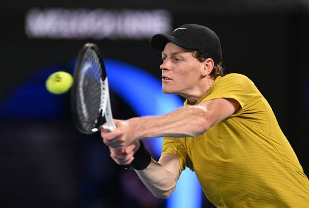 TENNIS AUSTRALIAN OPEN, Janik Sinner of Italy in action during the Men™s 3rd round match against Eliot Spizzirri of USA on day 7 of the 2026 Australian Open tennis tournament at Melbourne Park in Melbourne, Saturday, January 24, 2026. ( NO ARCHIVING MELBOURNE VICTORIA AUSTRALIA  Copyright: xLUKASxCOCHx 20260124150955625207