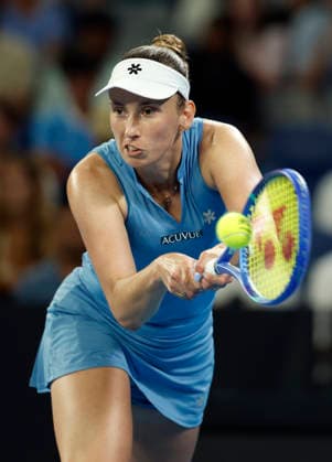 TENNIS AUSTRALIAN OPEN, Elise Mertens of Belgium in action during the Women™s 3rd round match against Nikola Bartnuvkova on day 7 of the 2026 Australian Open tennis tournament at Melbourne Park in Melbourne, Saturday, January 24, 2026. ( NO ARCHIVING MELBOURNE VICTORIA AUSTRALIA  Copyright: xROBxPREZIOSOx 20260124134448545795