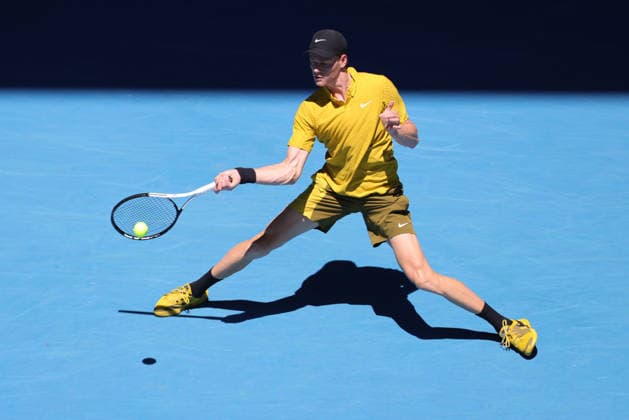 Jannik Sinner, ITA, during third round of 2026 Australian Open in Melbourne, 24 01 2026