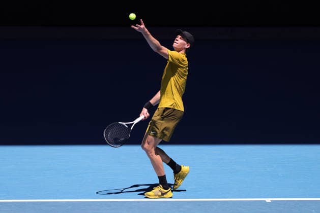 Jannik Sinner, ITA, during third round of 2026 Australian Open in Melbourne, 24 01 2026