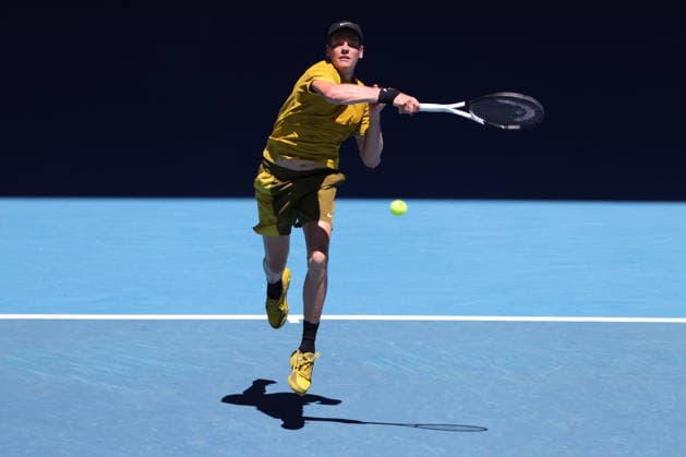 Jannik Sinner, ITA, during third round of 2026 Australian Open in Melbourne, 24 01 2026