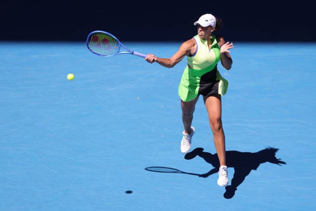 Madison Keys, USA, during third round of 2026 Australian Open in Melbourne, 24 01 2026