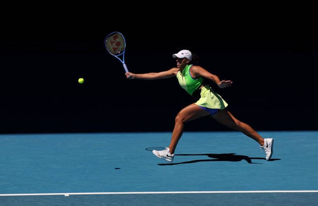 Madison Keys of USA in action Australian Open tennis tournament, Day Seven, Melbourne Park, Australia - 24 Jan 2026Melbourne Melbourne Park Victoria (VIC) Australia  Copyright: xEllaxLing Shutterstockx 16380459ay