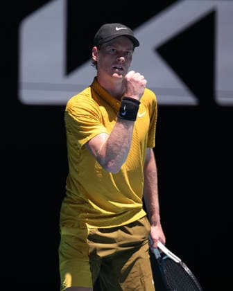 Jannik Sinner ITA makes a fist and cheers,cheers,joy,emotion, Australian Open 2026, Melbourne Park, Melbourne, Victoria, Australia Copyright: xJuergenxHasenkopfx