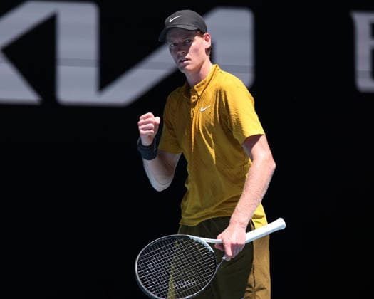 Jannik Sinner ITA makes a fist and cheers,cheers,joy,emotion, Australian Open 2026, Melbourne Park, Melbourne, Victoria, Australia Copyright: xJuergenxHasenkopfx