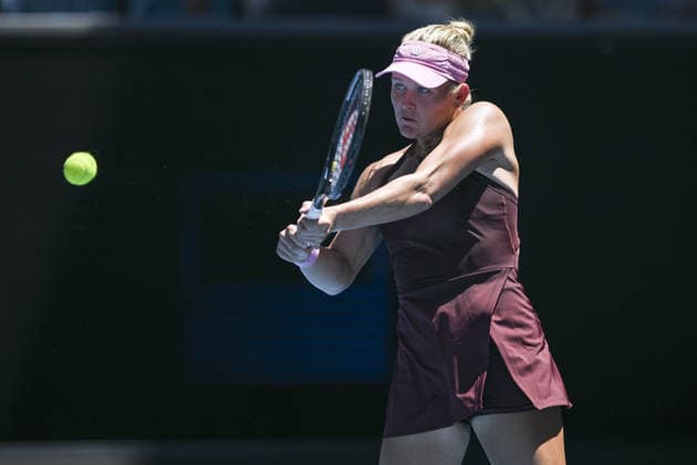 AUSTRALIAN OPEN 2026 MELBOURNE, AUSTRALIA - JANUARY 24: Peyton Stearns (USA) in action against Amanda Anisimova (USA) (not seen) during round 3 at the Australian Open grand slam tennis tournament at Melbourne Park in Melbourne, Australia on January 24, 2026 Mark Avellino Anadolu Melbourne Australia. Editorial use only. Please get in touch for any other usage.  Copyright: x2026xAnadoluxMarkxAvellinox