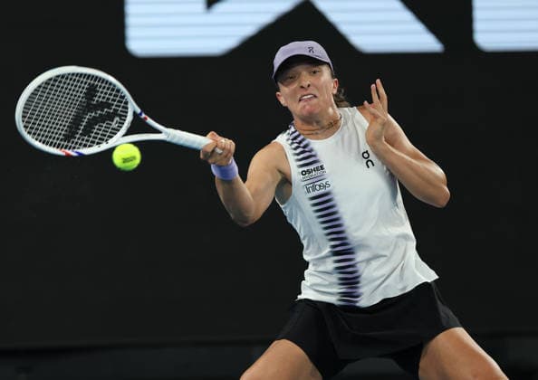 January 24, 2026, Melbourne, Victoria, Australia: IGA SWIATEK of Poland during the match against A. Kalinskaya in the third round of Australian Open, Melbourne, Australia. Melbourne Australia - ZUMAc278 20260124_zsp_c278_052 Copyright: xMarcinxCholewinskix