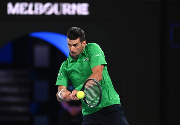 TENNIS AUSTRALIAN OPEN, Novak Djokovic of Serbia during the Men™s 3rd round match against Botic Van De Zandschulp of Netherlands on day 7 of the 2026 Australian Open tennis tournament at Melbourne Park in Melbourne, Saturday, January 24, 2026. ( NO ARCHIVING MELBOURNE VICTORIA AUSTRALIA  Copyright: xLUKASxCOCHx 20260124166647802010