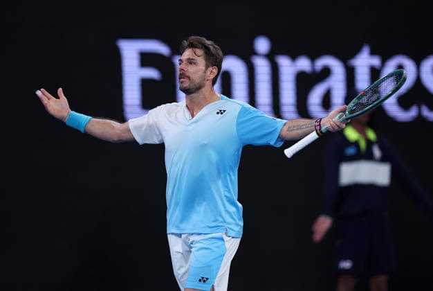 Stan Wawrinka of Switzerland celebrates to the crowd Australian Open tennis tournament, Day Seven, Melbourne Park, Australia - 24 Jan 2026Melbourne Melbourne Park Victoria (VIC) Australia  Copyright: xEllaxLing Shutterstockx 16380459ca