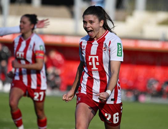 23 01 2026 xophax, Football Womens Bundesliga Google Pixel Womens Bundesliga 25 26 Season 2025 2026 1 FC Köln SC Freiburg Martyna Wiankowska 1 FC Köln by penalty kick to 1 to 0 for FC Jubel Köln