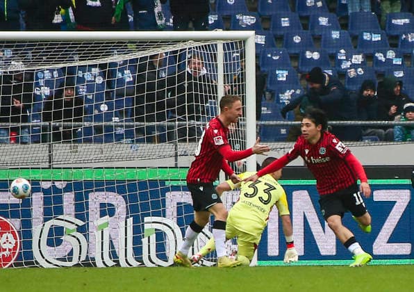 Germany Soccer 2 Bundesliga 2025 26, 19 Matchday Hannover 96 Fortuna Düsseldorf Heinz von Heiden Arena Stadion Hannover Goal celebration Daisuke Yokota Hannover 96, 18 Hannover Copyright: xAymanxAlahmedx