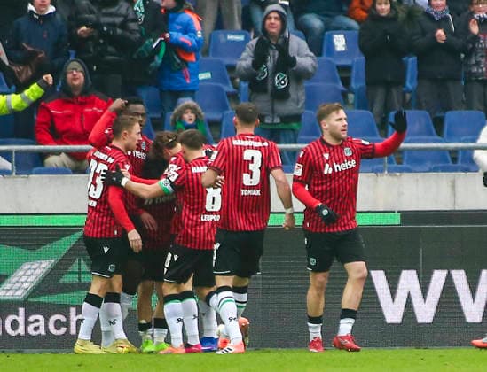 Germany Soccer 2 Bundesliga 2025 26, 19 Matchday Hannover 96 Fortuna Düsseldorf Heinz von Heiden Arena Stadion Hannover Goal celebration Daisuke Yokota Hannover 96, 18 Mustapha Bundu Hannover 96, 7 Enzo Leopold Hannover 96, 8 Boris Tomiak Hannover 96, 3 Hannover Copyright: xAymanxAlahmedx