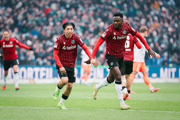 2 Bundesliga Hannover 96 vs Fortuna Düsseldorf, 24 01 2026 GOAL CHEER by Daisuke Yokota Hannover 96, 18 to 1 0 Soccer, 2 Bundesliga, Matchday 19 Hannover 96 vs Fortuna Düsseldorf on 24 01 2026 at Heinz von Heiden Arena, Hannover DFL REGULATIONS PROHIBIT ANY USE OF PHOTOGRAPHS AS IMAGE SEQUENCES AND OR QUASI VIDEO Copyright: xBEAUTIFULxSPORTS Tonhäuserx