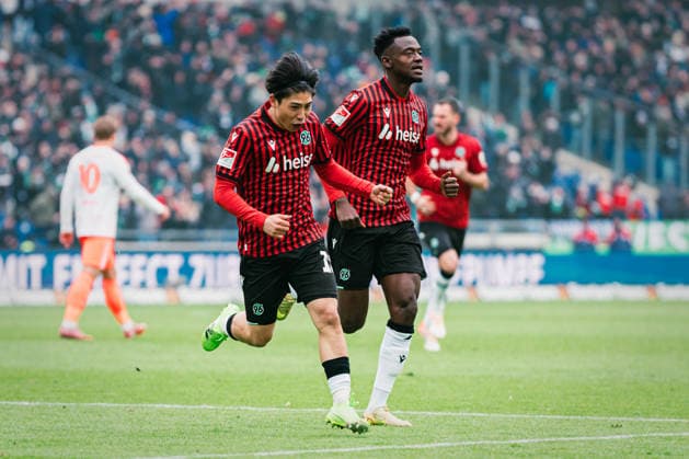 2 Bundesliga Hannover 96 vs Fortuna Düsseldorf, 24 01 2026 GOAL CHEER by Daisuke Yokota Hannover 96, 18 to 1 0 Soccer, 2 Bundesliga, Matchday 19 Hannover 96 vs Fortuna Düsseldorf on 24 01 2026 at Heinz von Heiden Arena, Hannover DFL REGULATIONS PROHIBIT ANY USE OF PHOTOGRAPHS AS IMAGE SEQUENCES AND OR QUASI VIDEO Copyright: xBEAUTIFULxSPORTS Tonhäuserx